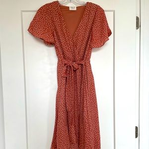 Pink polka dot dress